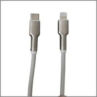 Cabo carregador USB-C Iphone Turbo Metal Waves em nylon branco