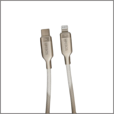 Cabo carregador USB-C para Iphone Premium Titanium em nylon branco