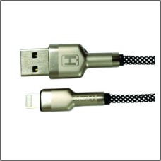 Cabo carregador USB Iphone Metalwaves em nylon preto