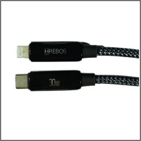 Cabo carregador USB-C Iphone Ultrametalic em nylon cinza